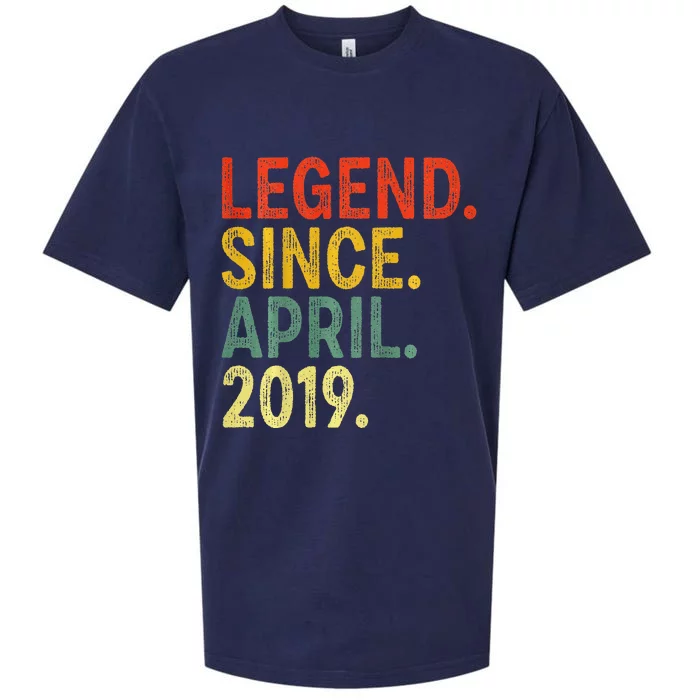 Retro Legend Since April 2019 4th Birthday Sueded Cloud Jersey T-Shirt