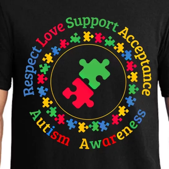 Respect Love Support Acceptance Autism Awareness Day Gift Pajama Set