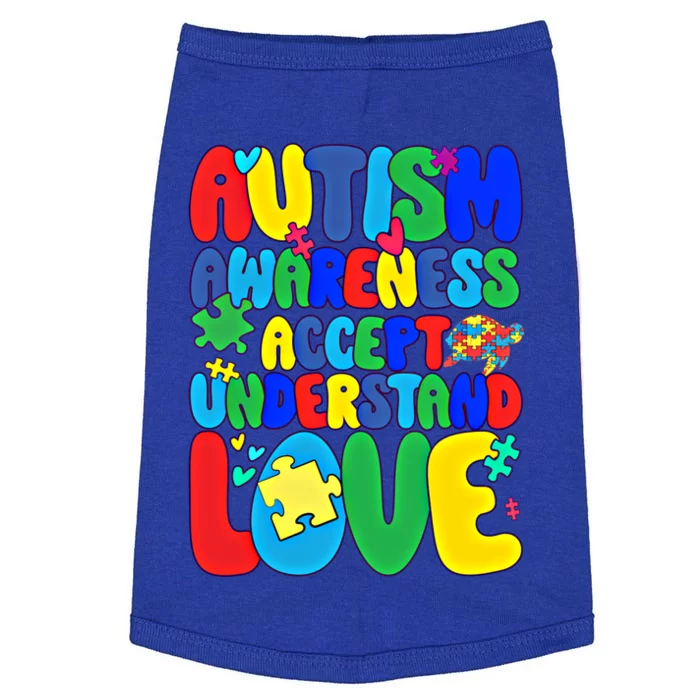 Respect Love Support Autism Awareness Month Gift Doggie Tank