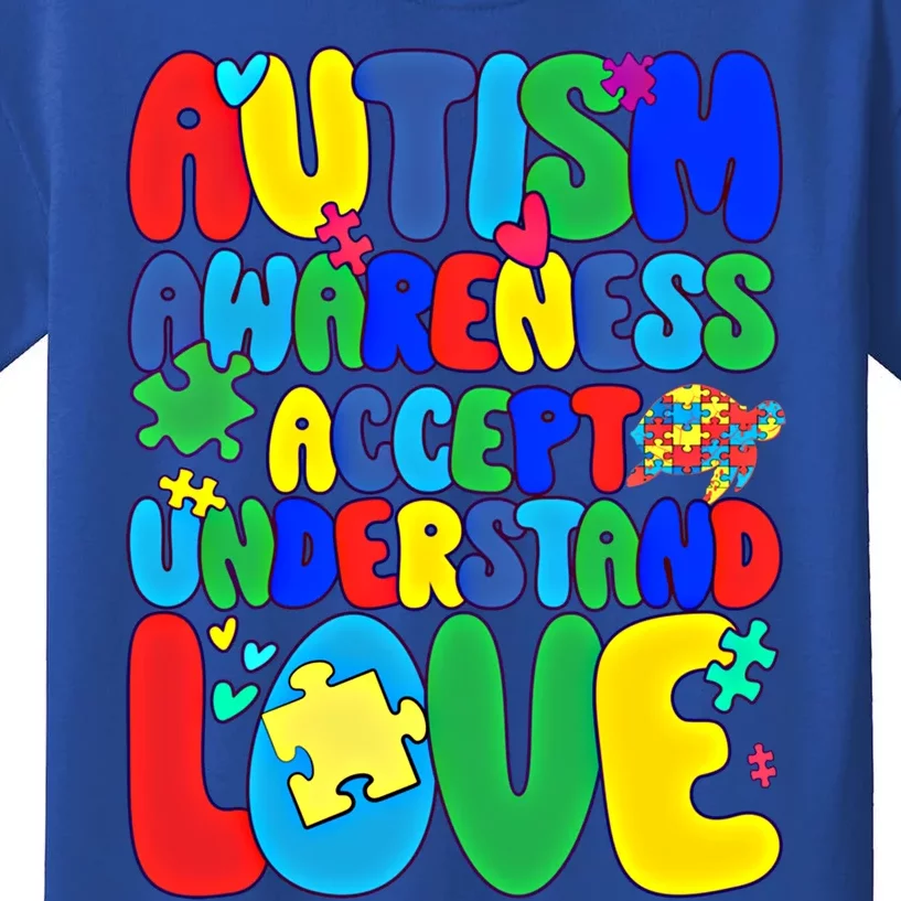 Respect Love Support Autism Awareness Month Gift Kids T-Shirt