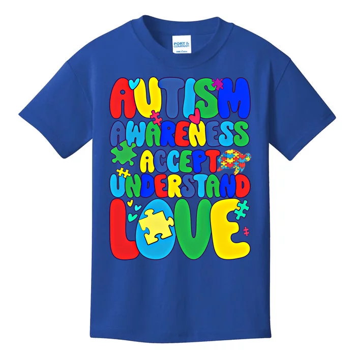 Respect Love Support Autism Awareness Month Gift Kids T-Shirt