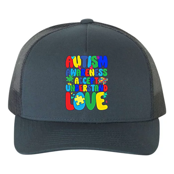 Respect Love Support Autism Awareness Month Gift Yupoong Adult 5-Panel Trucker Hat