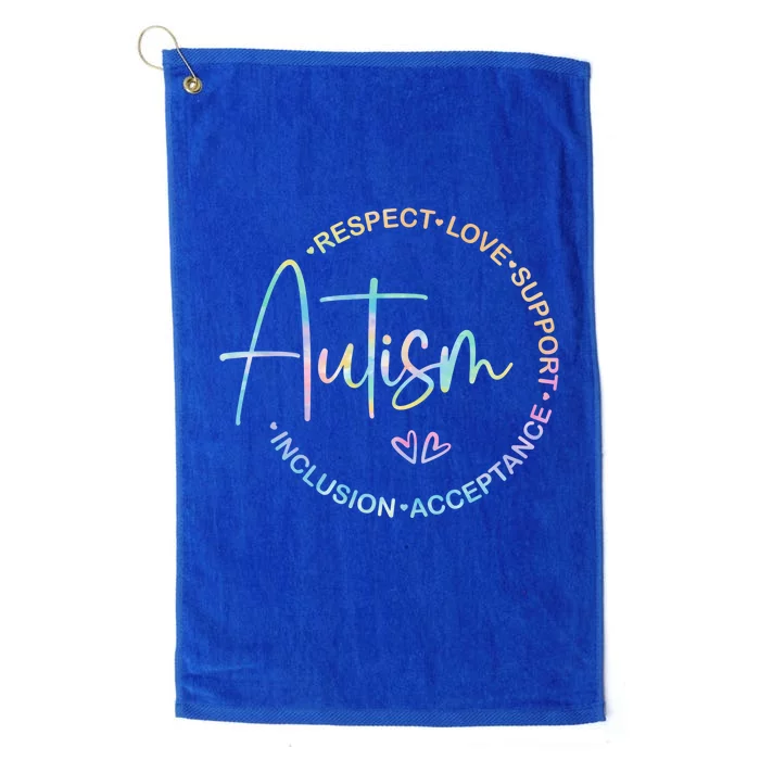 Respect Love Support Autism Awareness Month Meaningful Gift Platinum Collection Golf Towel