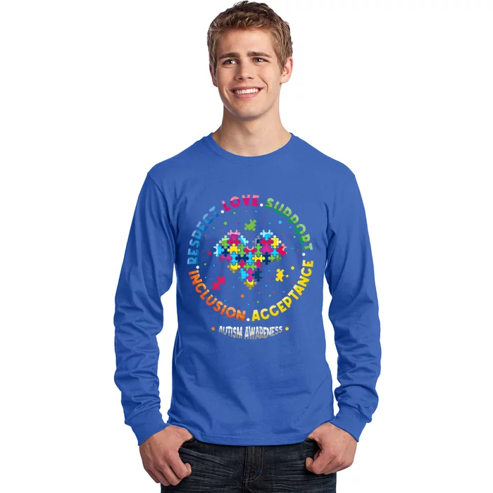 Respect Love Support Inclusion Acceptance Autism Awareness Gift Long Sleeve Shirt