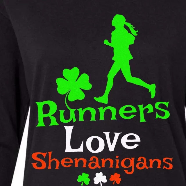 Runners Love Shenanigans Women's St Patricks Day Running Womens Cotton Relaxed Long Sleeve T-Shirt