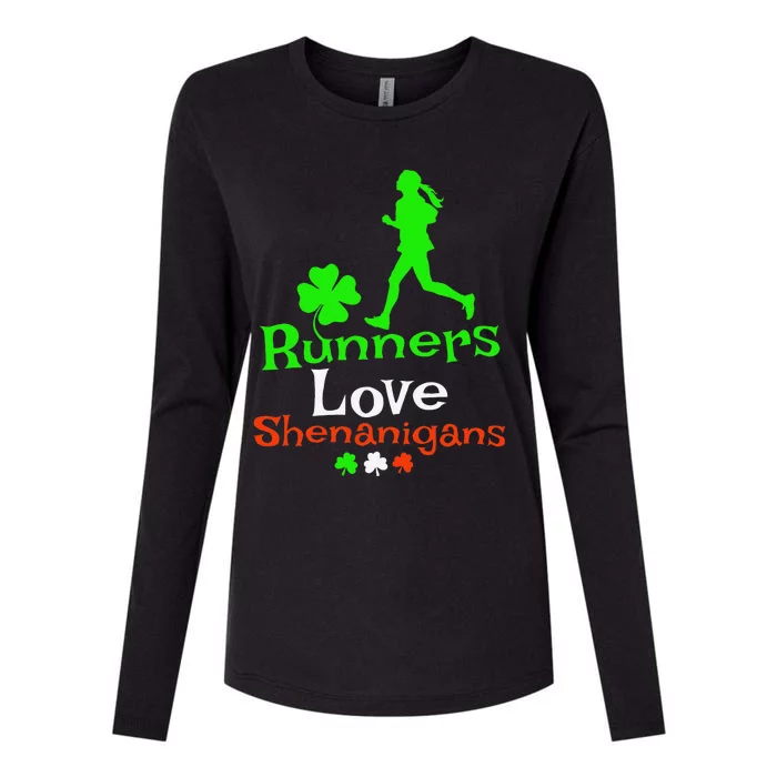 Runners Love Shenanigans Women's St Patricks Day Running Womens Cotton Relaxed Long Sleeve T-Shirt