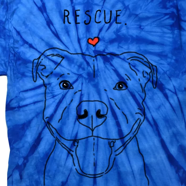 Rescue Love Smiling Pit Bull Pittie Pitbull Mom Dog Lover Great Gift Tie-Dye T-Shirt