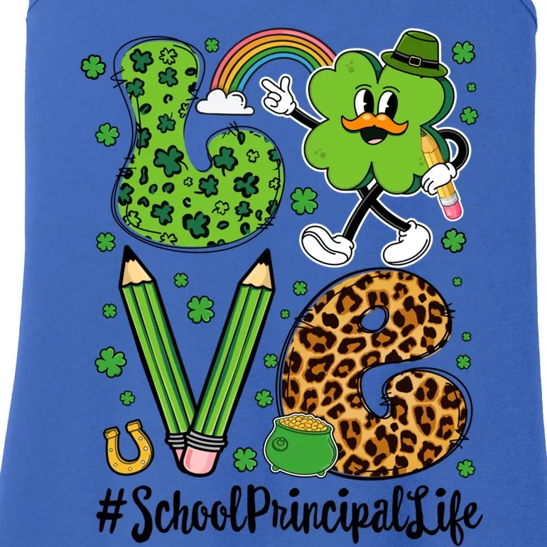 Retro Love School Principal Life St Patrick's Day Lucky Gift Ladies Essential Tank