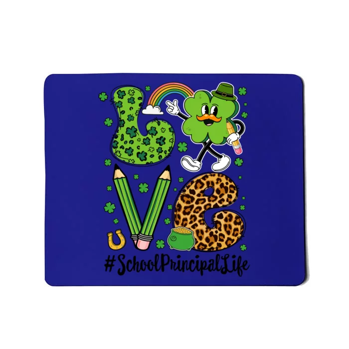 Retro Love School Principal Life St Patrick's Day Lucky Gift Mousepad