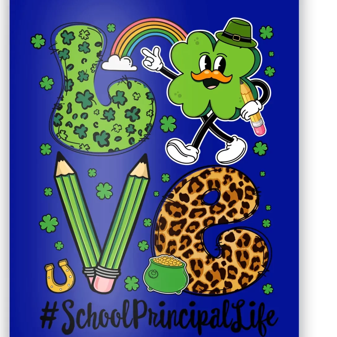 Retro Love School Principal Life St Patrick's Day Lucky Gift Poster