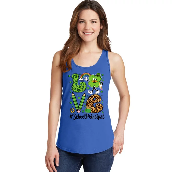 Retro Love School Principal St Patrick's Day Lucky Gift Ladies Essential Tank