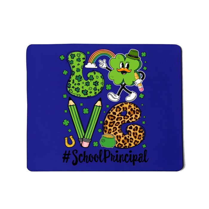 Retro Love School Principal St Patrick's Day Lucky Gift Mousepad