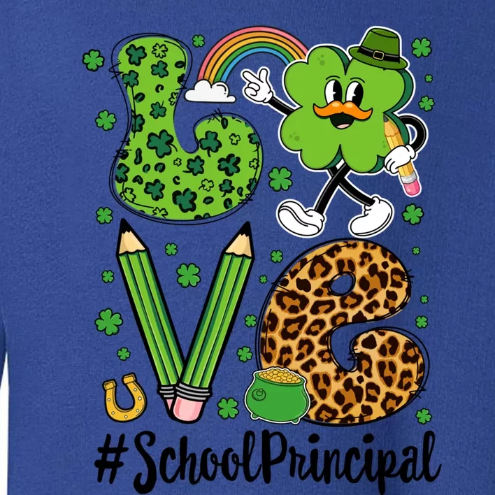 Retro Love School Principal St Patrick's Day Lucky Gift Toddler Sweatshirt