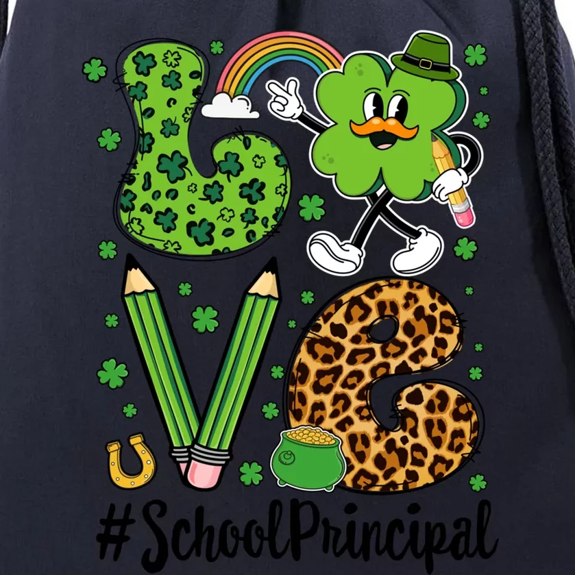 Retro Love School Principal St Patrick's Day Lucky Gift Drawstring Bag