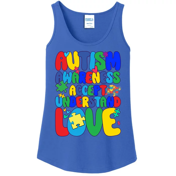 Respect Love Support Autism Awareness Month Funny Gift Ladies Essential Tank