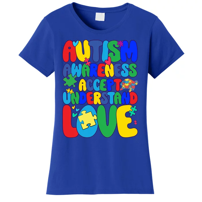 Respect Love Support Autism Awareness Month Funny Gift Women's T-Shirt