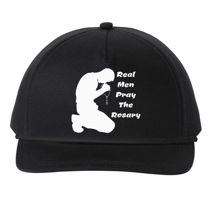 Real Like To Pray The Rosary Kneeling Man Snapback Five-Panel Rope Hat