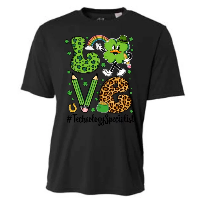 Retro Love Technology Specialist St Patricks Day Lucky Gift Cooling Performance Crew T-Shirt