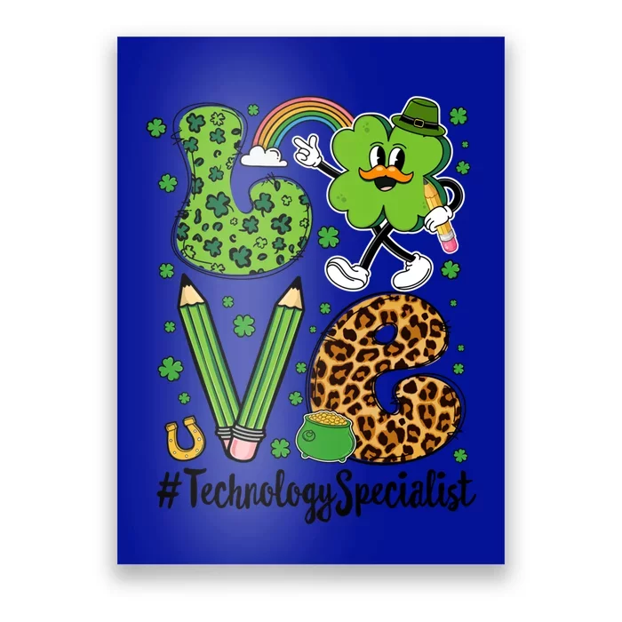 Retro Love Technology Specialist St Patricks Day Lucky Gift Poster