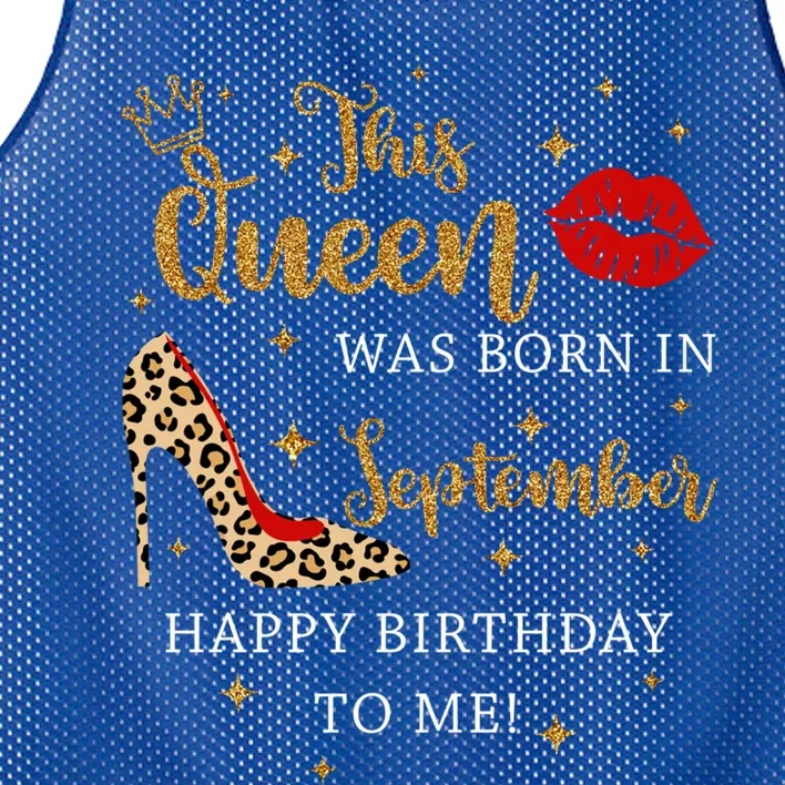 Red Lips This Queen Was Born In September Born In September Great Gift Mesh Reversible Basketball Jersey Tank