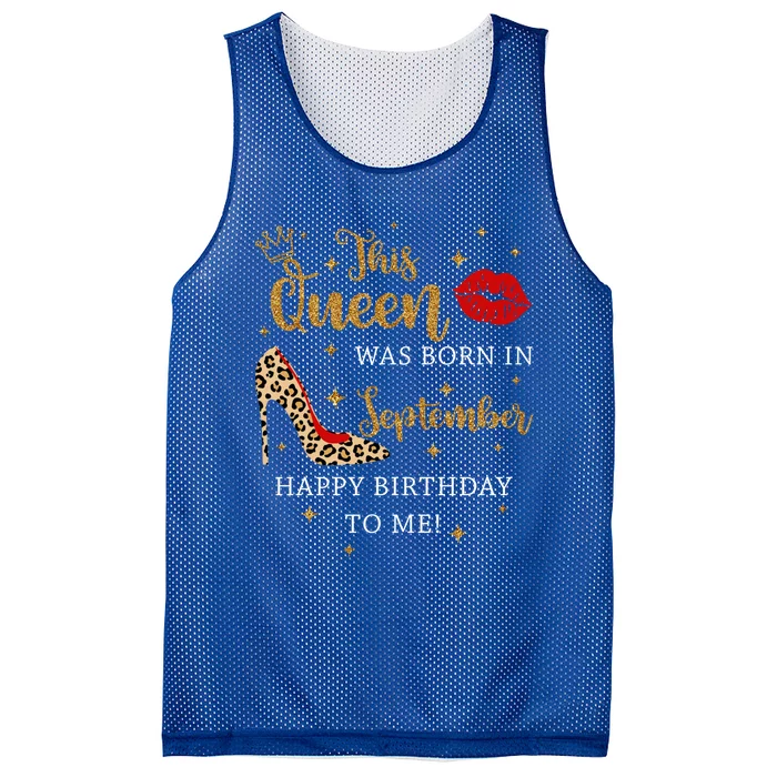 Red Lips This Queen Was Born In September Born In September Great Gift Mesh Reversible Basketball Jersey Tank