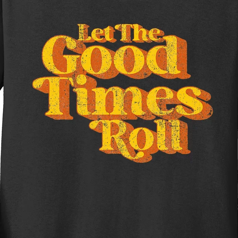 Retro Let The Good Times Roll Kids Long Sleeve Shirt