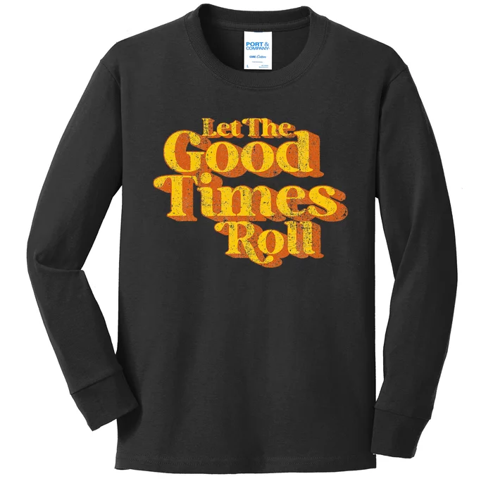 Retro Let The Good Times Roll Kids Long Sleeve Shirt