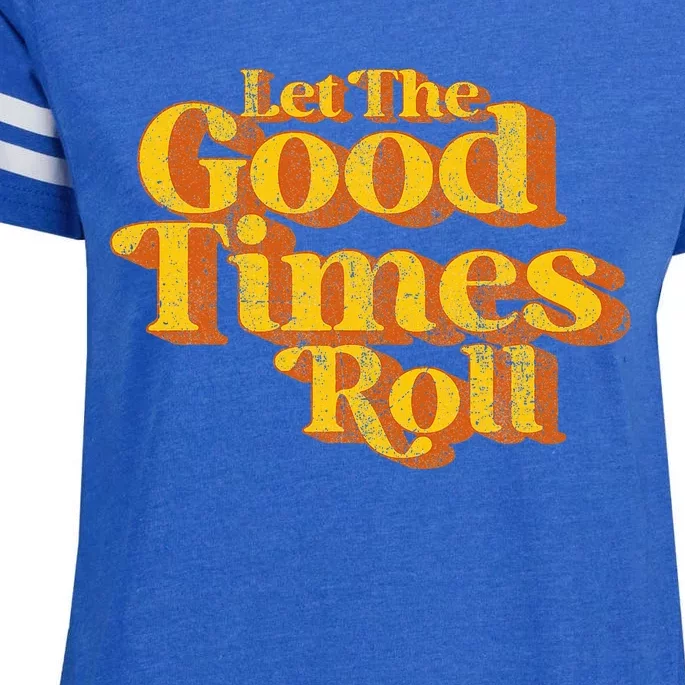 Retro Let The Good Times Roll Enza Ladies Jersey Football T-Shirt