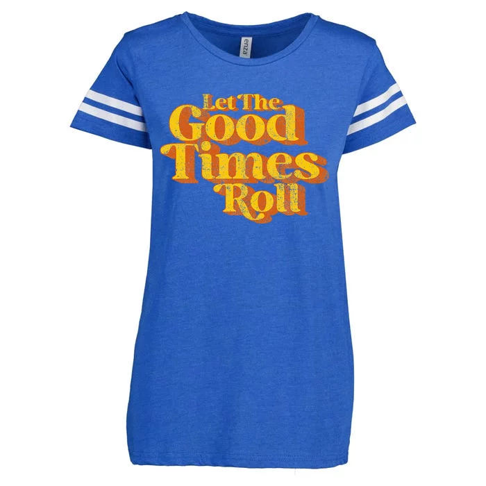 Retro Let The Good Times Roll Enza Ladies Jersey Football T-Shirt