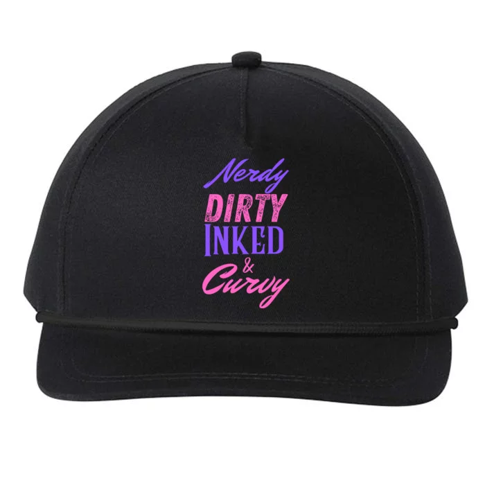 Reading Lovers Tattoo Design Nerdy Dirty Inked And Curvy Gift Snapback Five-Panel Rope Hat