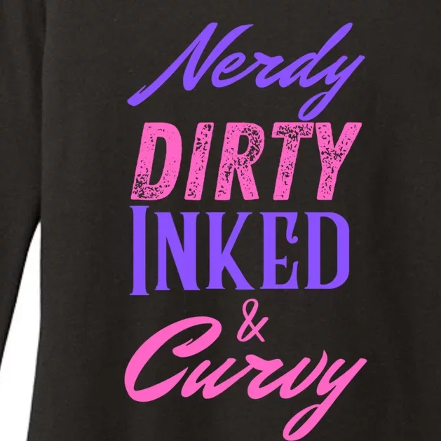 Reading Lovers Tattoo Design Nerdy Dirty Inked And Curvy Gift Womens CVC Long Sleeve Shirt