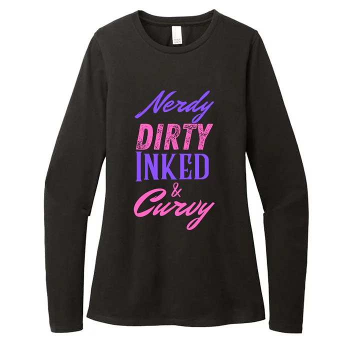 Reading Lovers Tattoo Design Nerdy Dirty Inked And Curvy Gift Womens CVC Long Sleeve Shirt