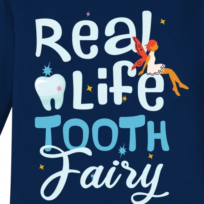 Real Life Tooth Fairy Tooth Teeth Cool Gift Baby Long Sleeve Bodysuit