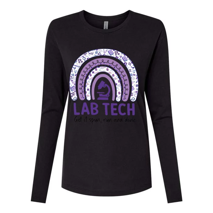 Rainbow Laboratory Tech Get It Spun Run And Done Medical Technologist Womens Cotton Relaxed Long Sleeve T-Shirt