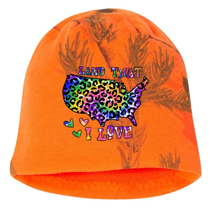 Retro Land That I Love Tie Dye Patriotic Aesthetic Usa Map Cool Gift Kati - Camo Knit Beanie