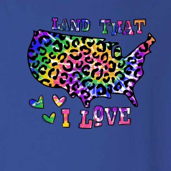 Retro Land That I Love Tie Dye Patriotic Aesthetic Usa Map Gift Toddler Long Sleeve Shirt