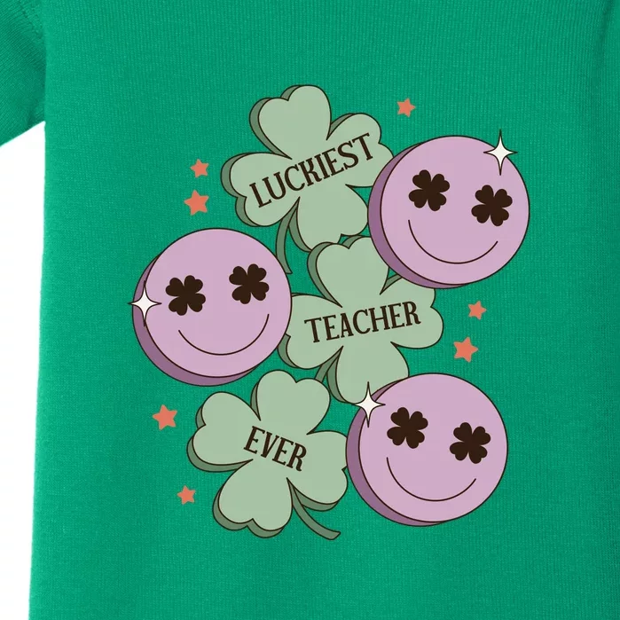 Retro Luckiest Teacher Ever St Patricks Day For School Teacher Baby Bodysuit