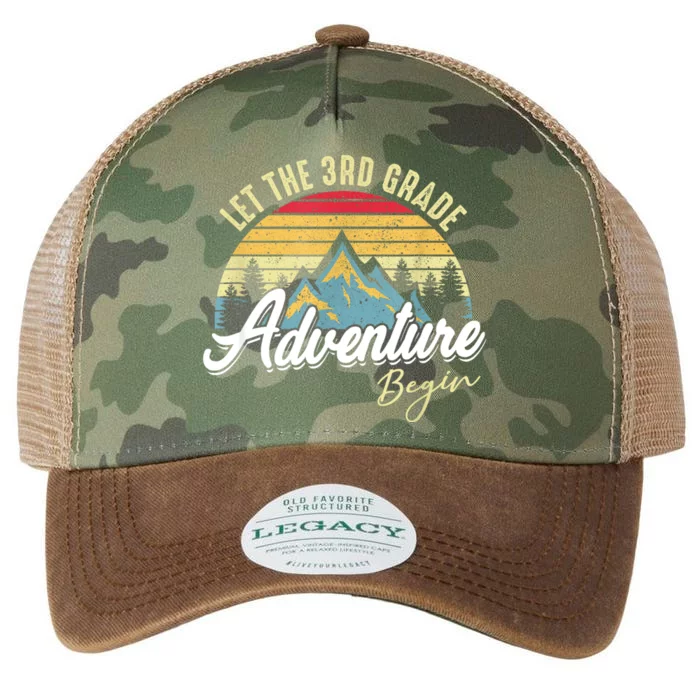 Retro Let The 3rd Grade Adventure Begin Fourth Grade Teacher Legacy Tie Dye Trucker Hat