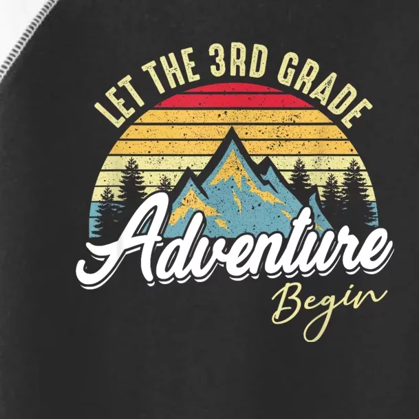 Retro Let The 3rd Grade Adventure Begin Fourth Grade Teacher Toddler Fine Jersey T-Shirt