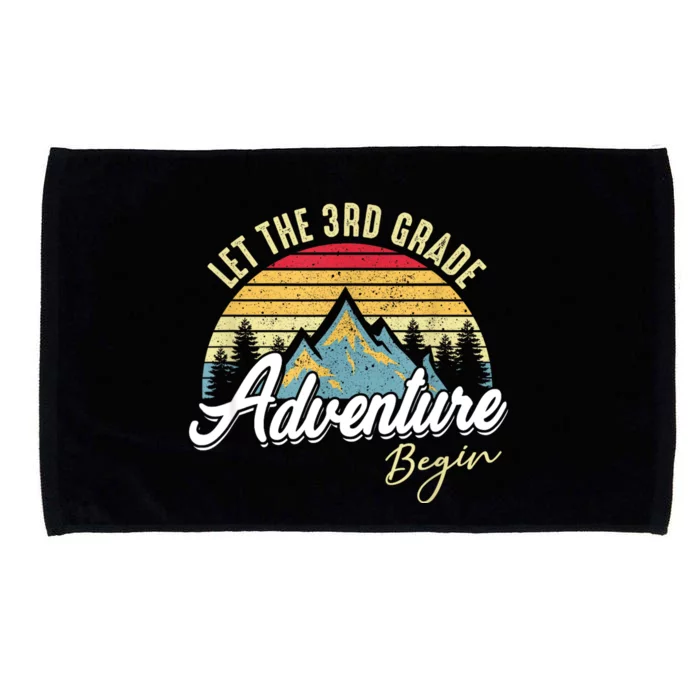 Retro Let The 3rd Grade Adventure Begin Fourth Grade Teacher Microfiber Hand Towel