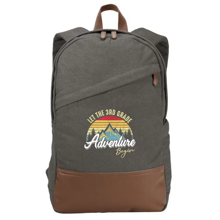 Retro Let The 3rd Grade Adventure Begin Fourth Grade Teacher Cotton Canvas Backpack