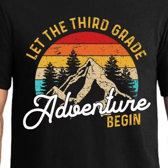 Retro Let The Third Grade Adventure Begin Teachers Students Pajama Set