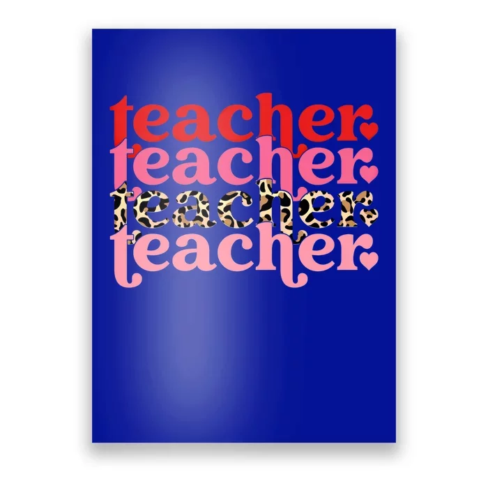 Retro Leopard Teacher Eletary School Great Gift Poster