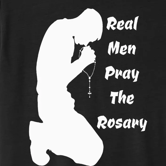 Real Like To Pray The Rosary Kneeling Man Praying Image ChromaSoft Performance T-Shirt