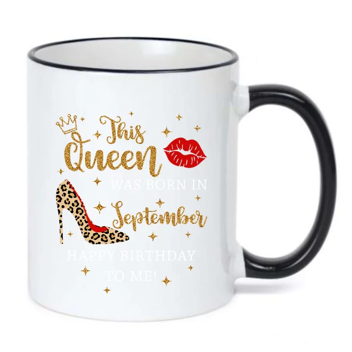 Red Lips This Queen Was Born In September Born In September Great Gift Black Color Changing Mug