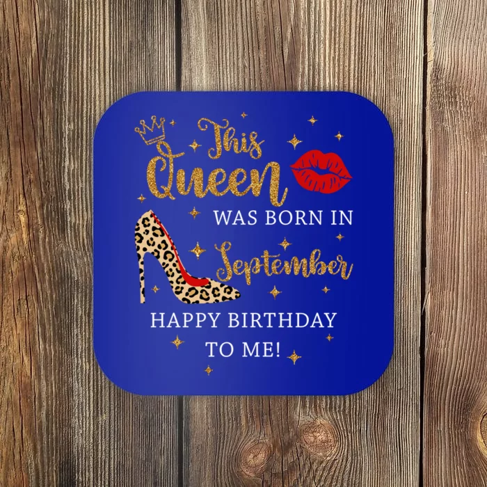 Red Lips This Queen Was Born In September Born In September Great Gift Coaster