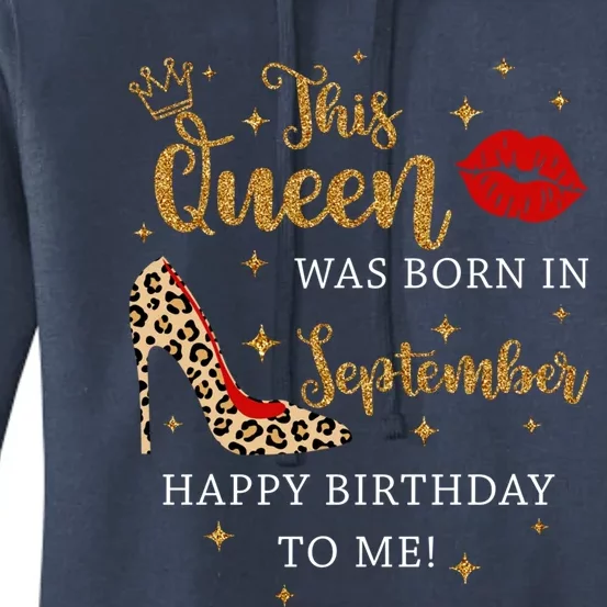 Red Lips This Queen Was Born In September Born In September Great Gift Women's Pullover Hoodie