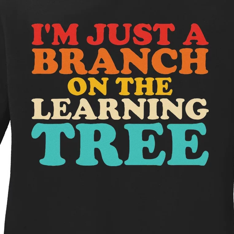 Retro Learning Tree Branch Design Ladies Long Sleeve Shirt