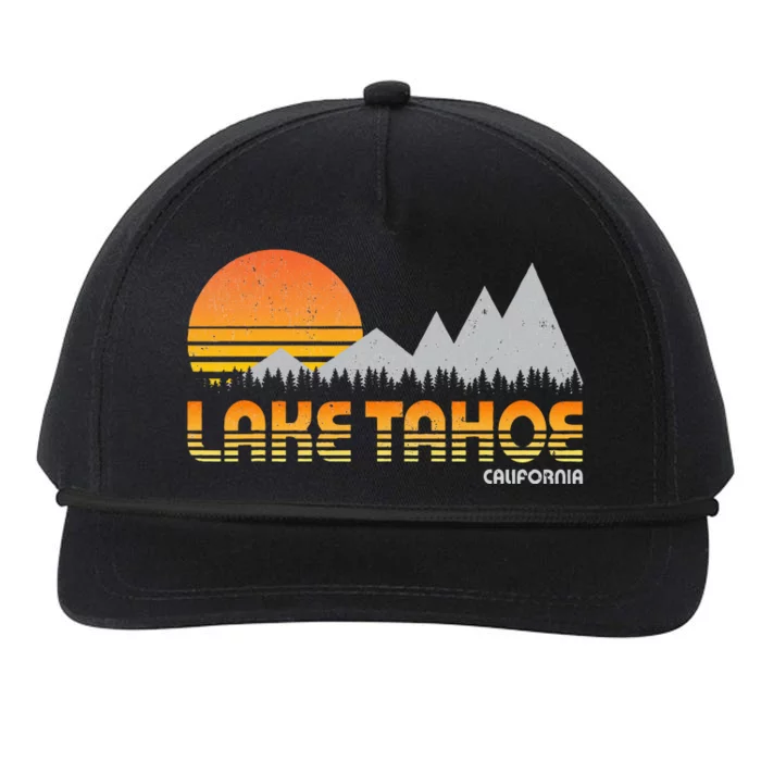 Retro Lake Tahoe California Snapback Five-Panel Rope Hat