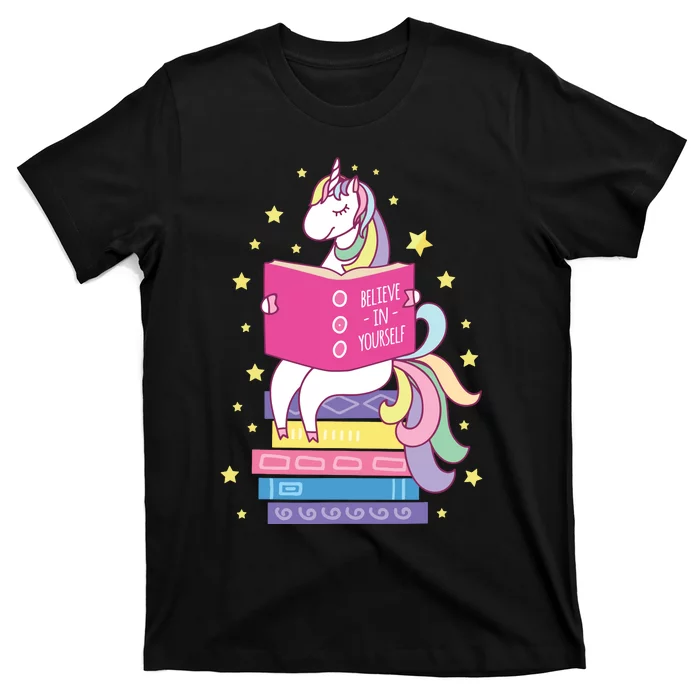 Reading Library Unicorn Read Books Lover Reader Gift T-Shirt